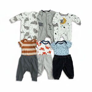 Lot of 9 baby boy clothes, 0-3 months, Koala Baby, Carter's,Gerber,Cloud island